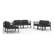 vidaXL 6 Piece Aluminum Large Garden Lounge Set in Anthracite