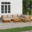 vidaXL 8 Piece Solid Acacia Wood Garden Lounge Set in Natural