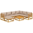 vidaXL 8 Piece Solid Acacia Wood Garden Lounge Set in Natural