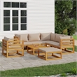 vidaXL 8 Piece Solid Acacia Wood Garden Lounge Set in Natural