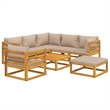 vidaXL 8 Piece Solid Acacia Wood Garden Lounge Set in Natural