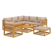 vidaXL 8 Piece Solid Acacia Wood Garden Lounge Set in Natural