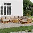 vidaXL 11 Piece Solid Acacia Wood Garden Lounge Set in Natural