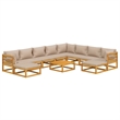 vidaXL 11 Piece Solid Acacia Wood Garden Lounge Set in Natural