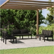 vidaXL 6 Piece Aluminum Large Garden Lounge Set in Anthracite