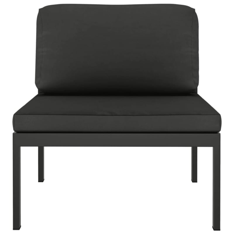 vidaXL 6 Piece Aluminum Standard Garden Lounge Set in Anthracite