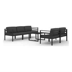 vidaXL 6 Piece Aluminum Standard Garden Lounge Set in Anthracite