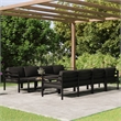 vidaXL 9 Piece Aluminum Garden Lounge Set in Anthracite