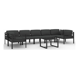 vidaXL 8 Piece Aluminum Garden Lounge Set in Anthracite