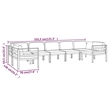 vidaXL 7 Piece Aluminum Large Garden Lounge Set in Anthracite