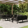 vidaXL 8 Piece Aluminum Large Garden Lounge Set in Anthracite