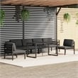 vidaXL 7 Piece Aluminum Garden Lounge Set in Anthracite