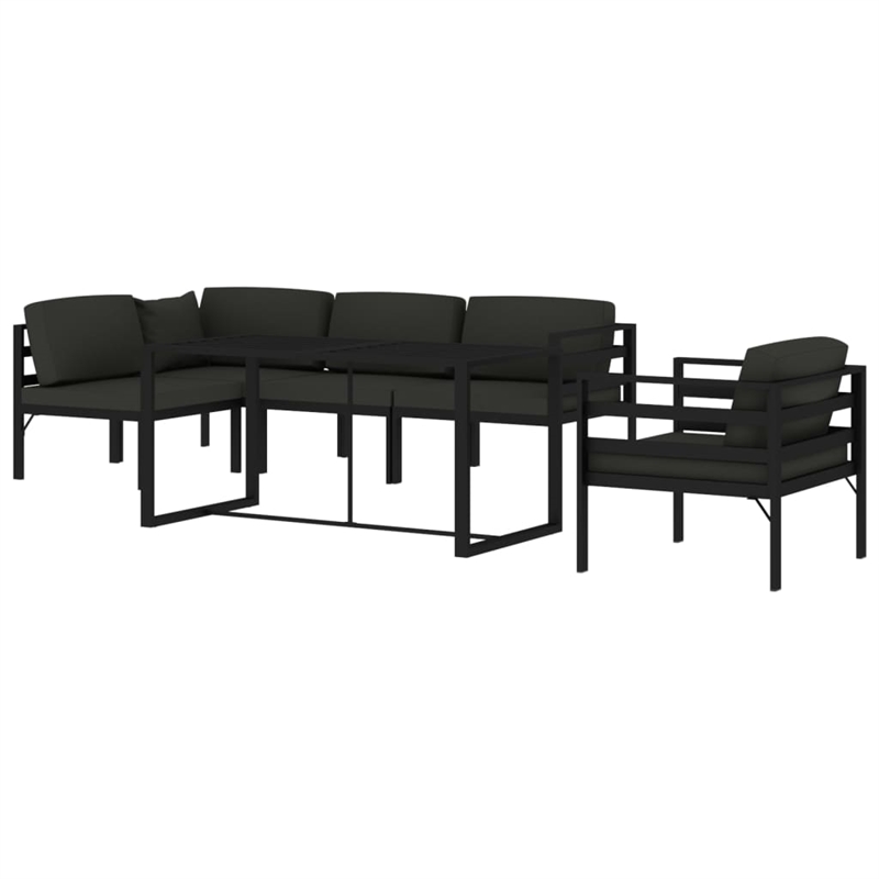 vidaXL 6 Piece Aluminum Garden Lounge Set in Anthracite