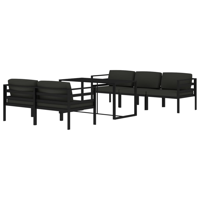 vidaXL 6 Piece Aluminum Garden Lounge Set in Anthracite