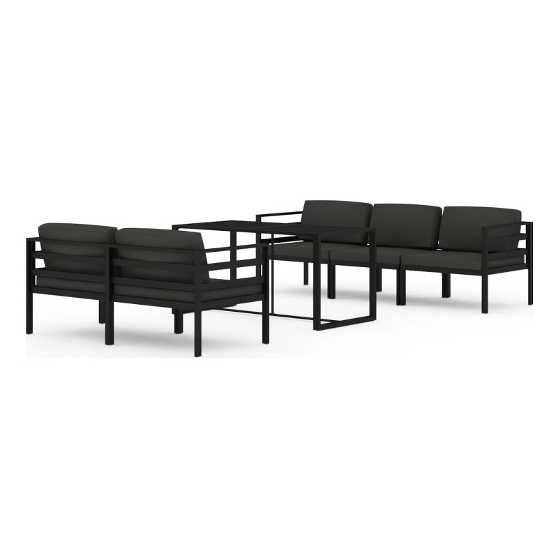 vidaXL 6 Piece Aluminum Garden Lounge Set in Anthracite