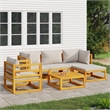 vidaXL Solid Acacia Wood Garden Lounge Set in Gray/Brown