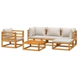 vidaXL Solid Acacia Wood Garden Lounge Set in Gray/Brown