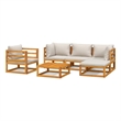 vidaXL Solid Acacia Wood Garden Lounge Set in Gray/Brown