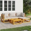 vidaXL 5 Piece Solid Acacia Wood Garden Lounge Set in Gray
