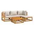 vidaXL 5 Piece Solid Acacia Wood Garden Lounge Set in Gray
