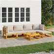 vidaXL 6 Piece Solid Acacia Wood Garden Lounge Set in Gray/Natural