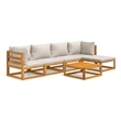 vidaXL 6 Piece Solid Acacia Wood Garden Lounge Set in Gray/Natural