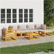 vidaXL 7 Piece Solid Acacia Wood Garden Lounge Set in Gray
