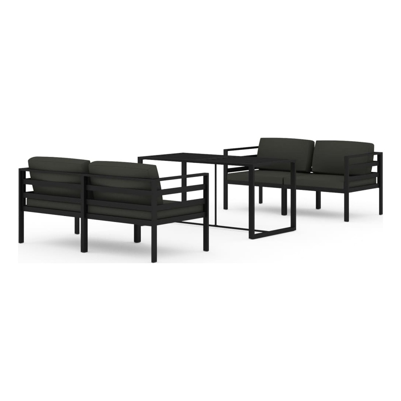 vidaXL 5 Piece Aluminum Garden Lounge Set in Anthracite