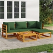 vidaXL 5 Piece Solid Acacia Wood Garden Lounge Set in Green/Natural