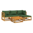 vidaXL 5 Piece Solid Acacia Wood Garden Lounge Set in Green/Natural