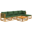 vidaXL 6 Piece Solid Acacia Wood Garden Lounge Set in Green/Natural