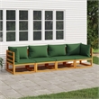 vidaXL 4 Piece Solid Acacia Wood Garden Lounge Set in Green