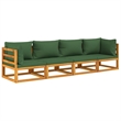 vidaXL 4 Piece Solid Acacia Wood Garden Lounge Set in Green
