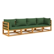 vidaXL 4 Piece Solid Acacia Wood Garden Lounge Set in Green