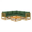 vidaXL 6 Piece Solid Acacia Wood Garden Lounge Set in Green/Natural