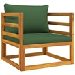 vidaXL 7 Piece Solid Acacia Wood Garden Lounge Set in Green/Natural