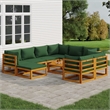 vidaXL 10 Piece Solid Acacia Wood Garden Lounge Set in Green