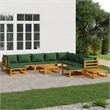 vidaXL 12 Piece Solid Acacia Wood Garden Lounge Set in Green/Natural