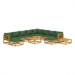 vidaXL 12 Piece Solid Acacia Wood Garden Lounge Set in Green/Natural