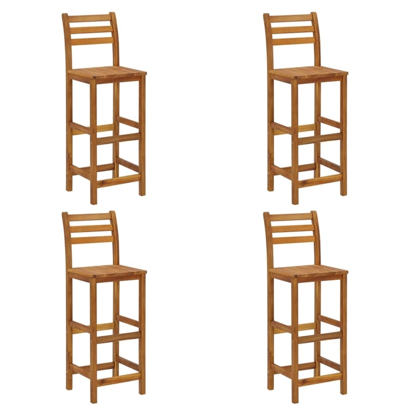 vidaXL 5 Piece Solid Acacia Wood Medium Bar Set in Natural