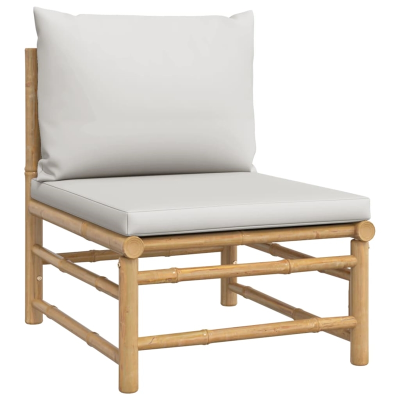 vidaXL 5 Piece Bamboo Medium Garden Lounge Set in Gray