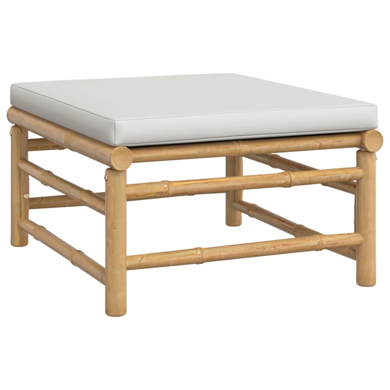 vidaXL 5 Piece Bamboo Medium Garden Lounge Set in Gray