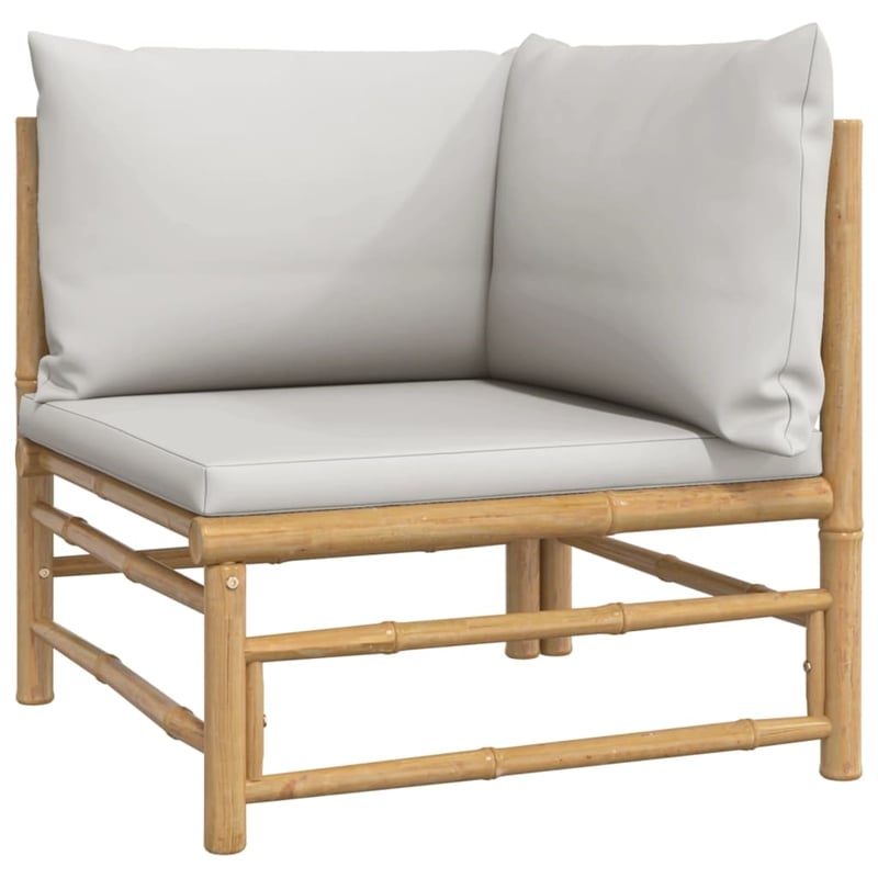 vidaXL Bamboo Sofa in Gray/Natural