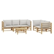 vidaXL 6 Piece Bamboo Medium Garden Lounge Set in Gray
