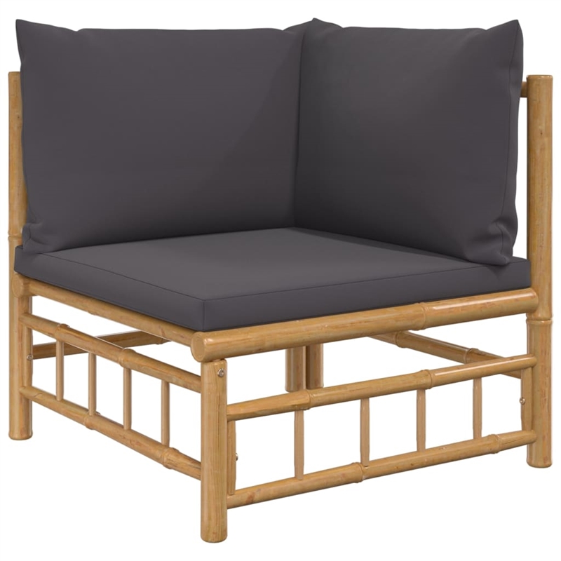 vidaXL 8 Piece Bamboo Large Garden Lounge Set in Gray