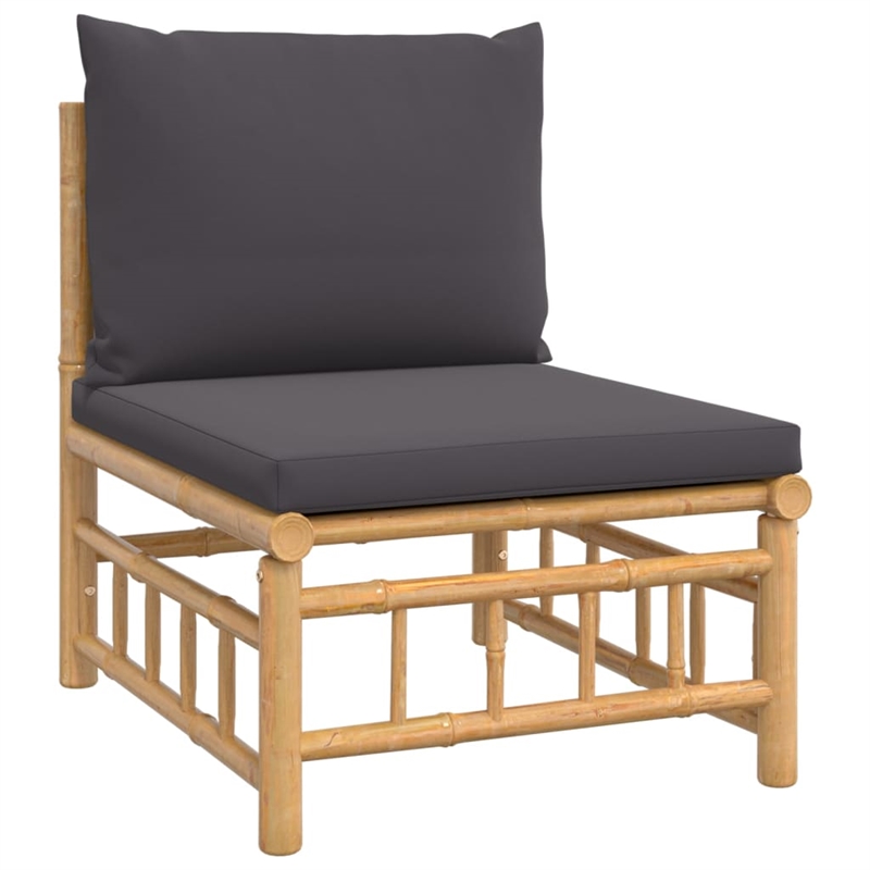 vidaXL 8 Piece Bamboo Large Garden Lounge Set in Gray