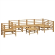 vidaXL 7 Piece Bamboo Garden Lounge Set in Gray/Natural