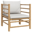 vidaXL 7 Piece Bamboo Garden Lounge Set in Gray/Natural