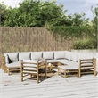 vidaXL 12 Piece Bamboo Garden Lounge Set in Gray/Natural