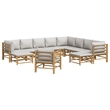 vidaXL 12 Piece Bamboo Garden Lounge Set in Gray/Natural